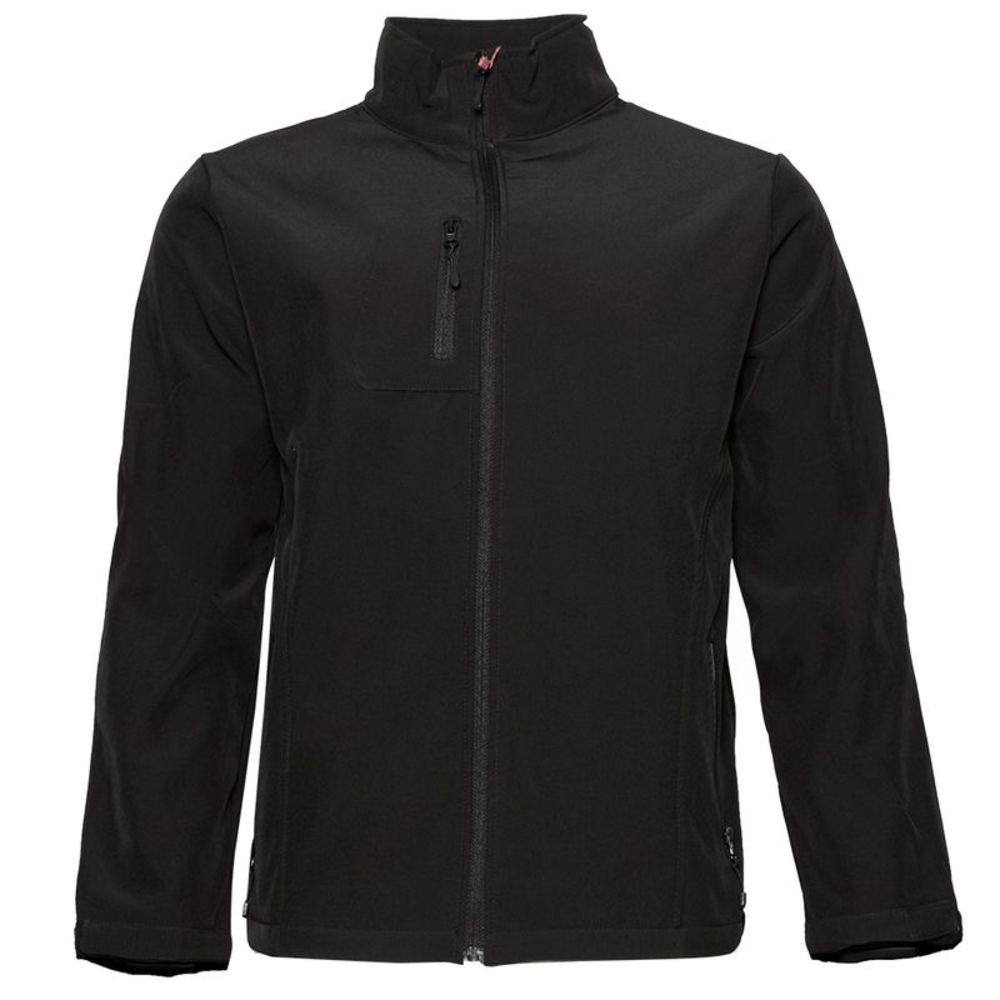 Mens Water Resistant Jacket Black Fleece Lining Zip Pockets Polyester Black